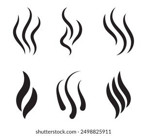 Hot steam vector icon isolated on white background