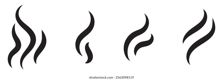 Hot steam vector icon isolated on white background