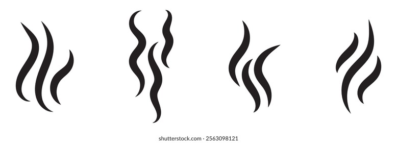 Hot steam vector icon isolated on white background