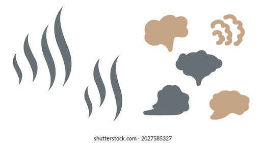Hot steam vector shapes. Smoking vector icon