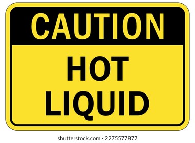 Hot steam warning sign and labels
