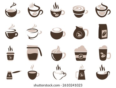 Hot Steaming Coffee Logo Vector Element