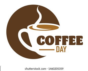 Hot steaming drink cup coffee shop or house isolated icon vector energetic beverage brewing cafe or bar and restaurant or cafeteria fresh organic beans and caffeine ingredient brown emblem or logo