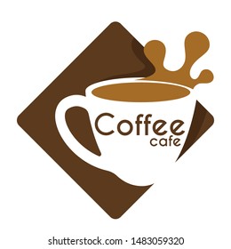 Hot steaming drink cup coffee shop or house isolated icon vector energetic beverage brewing cafe or bar and restaurant or cafeteria fresh organic, beans and caffeine ingredient brown emblem or logo