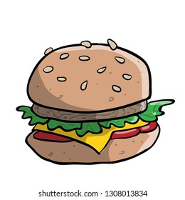 hot steaming hamburger