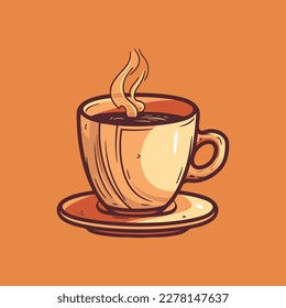hot and steamy coffee mug vector illustration