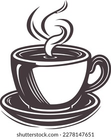 hot and steamy coffee mug vector illustration