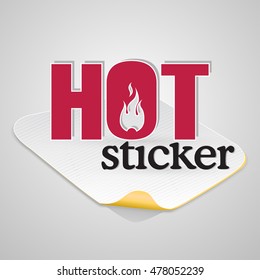 Hot sticker. Vector illustration. Medicines packaging