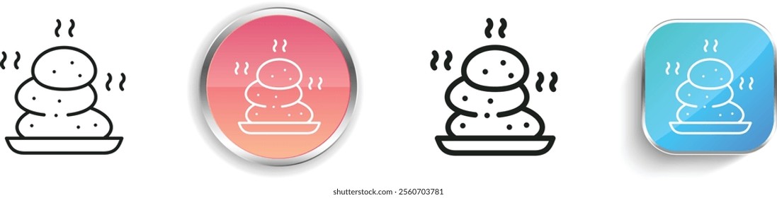 hot stone icon. Thin Linear, Regular and Button Style Design Isolated On White Background