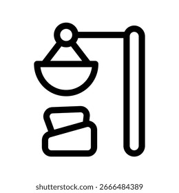 Ilustración de diseño de símbolo de Vector de icono de piedra caliente