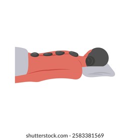 Hot Stone, Therapy flat vector illustration isolated