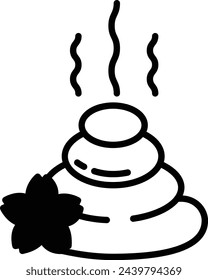 Hot Stones glyph and line vector illustration