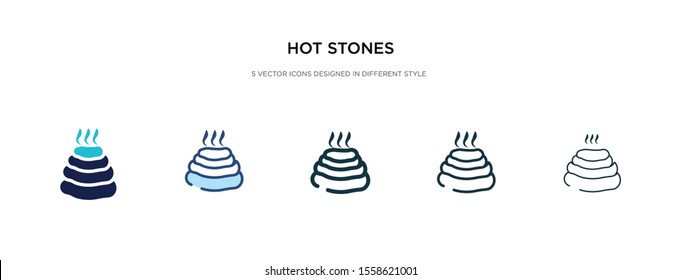 hot stones icon in different style vector illustration. two colored and black hot stones vector icons designed in filled, outline, line and stroke style can be used for web, mobile, ui