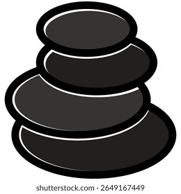hot stones icon in flat outline offset style