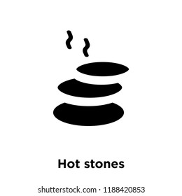 Hot stones icon vector isolated on white background, logo concept of Hot stones sign on transparent background, filled black symbol