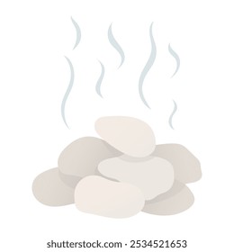 Ilustração de pedras quentes. Sauna, hammam, elemento de design de spa. 