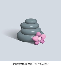 hot stones for massage isolated vector 3d icon