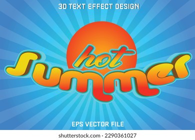 Hot Summer 3d text effect design