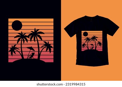 Hot Summer Beach T-Shirt art Design	