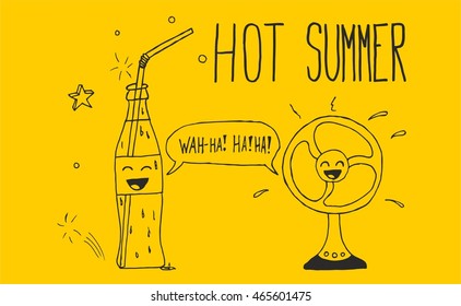 Hot summer - bottle and fan