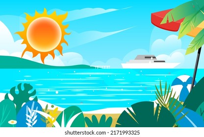 Too Hot In Summer Character Heat Stroke, High Temperature Warning, Hot Summer Day, Vector Illustration