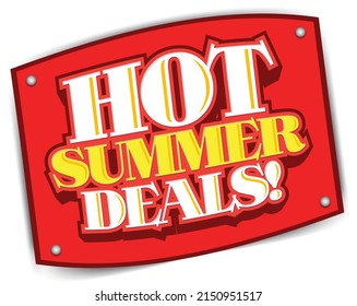 Hot Summer Deals White Yellow Vector Retail Graphic Savings Deal