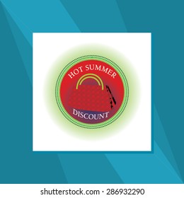 hot summer discount on hand bag vector illustration 
