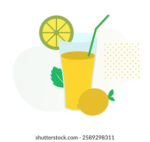 Hot Summer Drink - Refreshing Lemon Shinkaji - Stock Icon as EPS 10 File