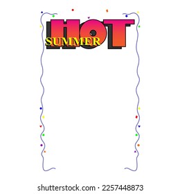 hot summer frame template vector