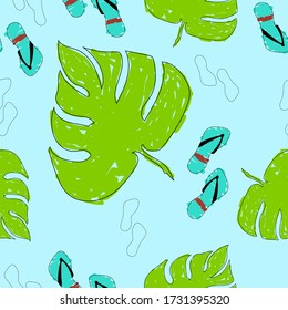 Ilustración de patrón de verano caliente dibujada a mano