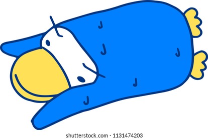 Hot summer penguin with sweating