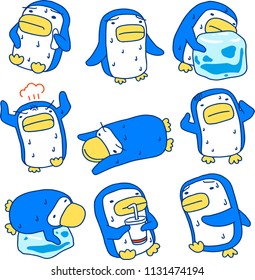 Hot summer penguin with sweating set