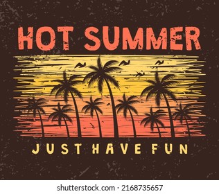 Afiche de verano caliente y concepto de ropa