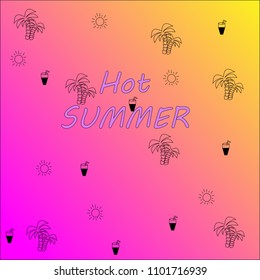 Hot Summer. relaxing sunny beach pattern background. Vector illustration of a gradient.