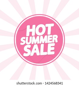 Hot Summer Sale, banner design template, discount tag, app icon, vector illustration