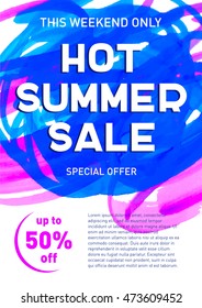 Hot summer sale banner template