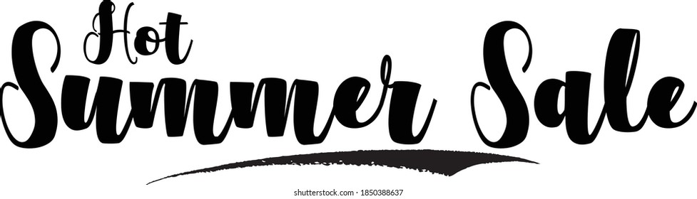 Hot Summer Sale Calligraphy Black Color Text On White Background 