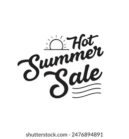 Hot Summer Sale Calligraphy lettering card. calligraphy isolated on white background
