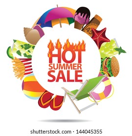 Hot summer sale design element. EPS 10 vector, grouped for easy editing. No open shapes or paths.