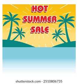 Hot Summer Sale.  Flat vector modern illustration 