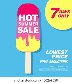 Hot summer sale. Melting ice cream