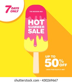 Hot Summer Sale. Melting Ice Cream