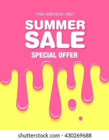 Hot summer sale. Melting ice cream