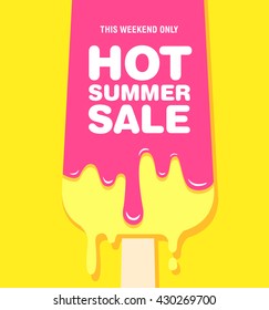 Hot Summer Sale. Melting Ice Cream