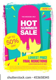 Hot summer sale. Melting ice cream