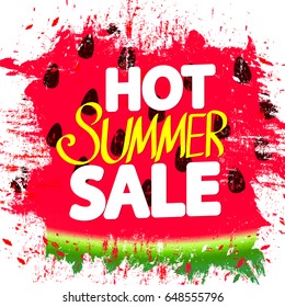 Hot Summer Sale, poster design template, vector illustration