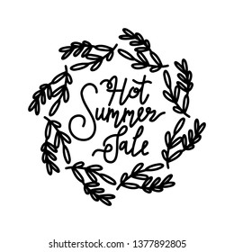 Hot Summer Sale Script Text Design Template