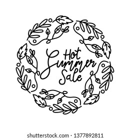 Hot Summer Sale Script Text Design Template
