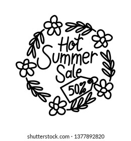 Hot Summer Sale Script Text Design Template