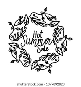 Hot Summer Sale Script Text Design Template